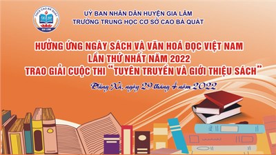 Hưởng ứng ngày sách và văn hóa đọc việt nam
lần thứ nhất năm 2022
trao giải cuộc thi “tuyên truyền, giới thiệu sách năm 2022”
